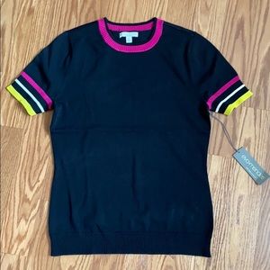 Eva Mendes NYCO Black Knit Top sz M